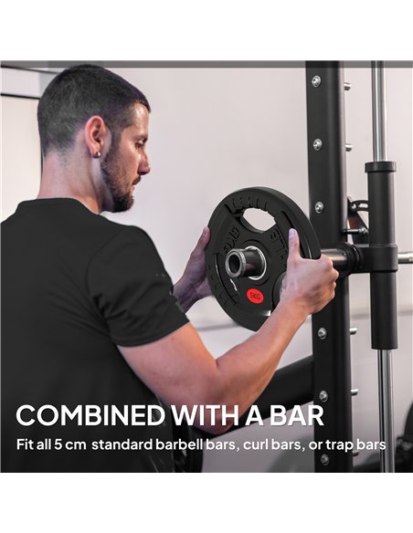 SPORTNOW Olympic Weight Plates, 2"/5cm Weight Disc Pair with Tri-Grips, 2 x 5kg Dumbbell Plates for Weightlifting and Strength T - pic 174358 | FastDaddyshop