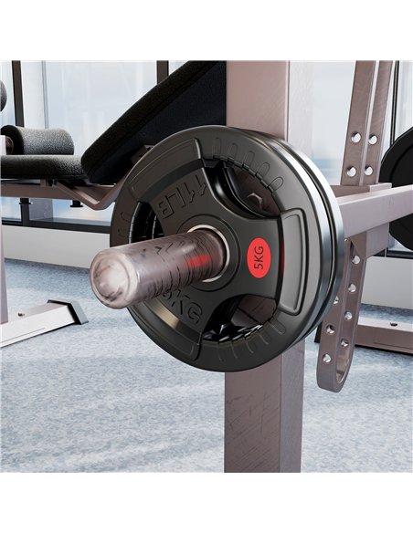 SPORTNOW Olympic Weight Plates, 2"/5cm Weight Disc Pair with Tri-Grips, 2 x 5kg Dumbbell Plates for Weightlifting and Strength T - pic 174360 | FastDaddyshop