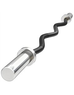 SPORTNOW 4ft Olympic EZ Curl Bar, Barbell Bar for 2" Weight Plates with Non-Slip Hand Grip 120cm
