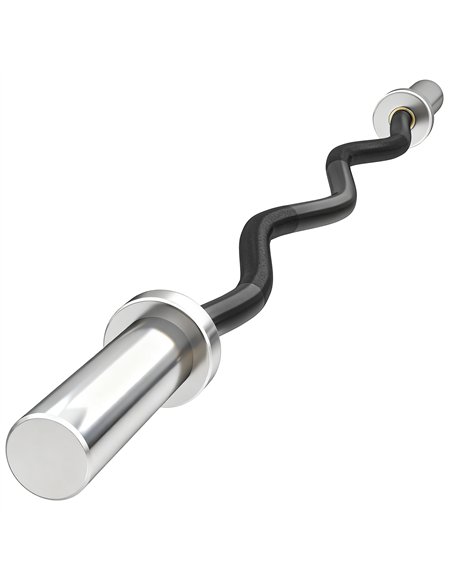 SPORTNOW 4ft Olympic EZ Curl Bar, Barbell Bar for 2" Weight Plates with Non-Slip Hand Grip 120cm - pic 174363 | FastDaddyshop