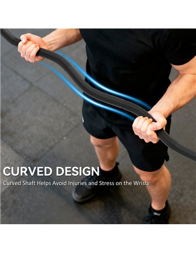 SPORTNOW 4ft Olympic EZ Curl Bar, Barbell Bar for 2" Weight Plates with Non-Slip Hand Grip 120cm