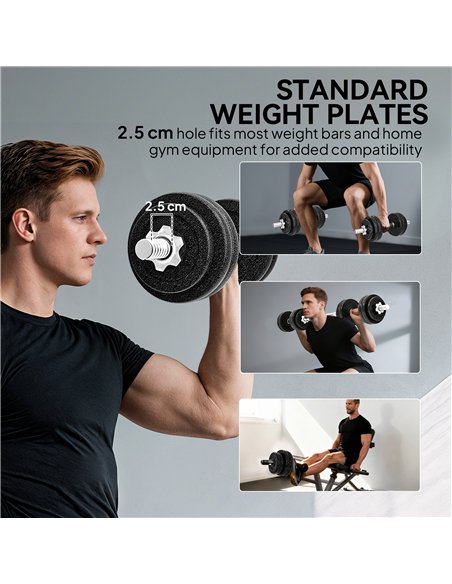 SPORTNOW 2-in-1 Adjustable Dumbbells Set, 30kg Weights Dumbbells Set with Non-Slip Grip for Strength Training, Weight Lifting, B - pic 174378 | FastDaddyshop