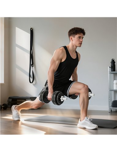SPORTNOW 2-in-1 Adjustable Dumbbells Set, 30kg Weights Dumbbells Set with Non-Slip Grip for Strength Training, Weight Lifting, B