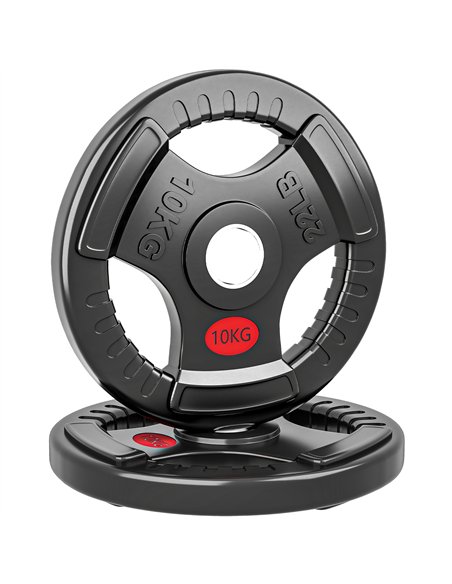 SPORTNOW Olympic Weight Plates, 2"/5cm Weight Disc Pair with Tri-Grips, 2 x 10kg Dumbbell Plates for Weightlifting and Strength  - pic 174381 | FastDaddyshop