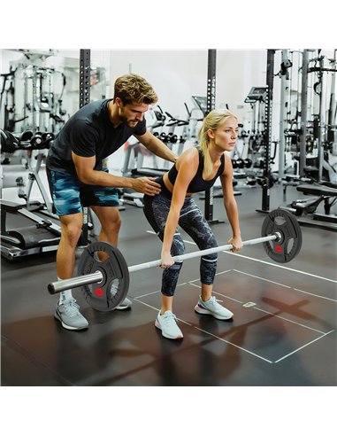 SPORTNOW Olympic Weight Plates, 2"/5cm Weight Disc Pair with Tri-Grips, 2 x 10kg Dumbbell Plates for Weightlifting and Strength 