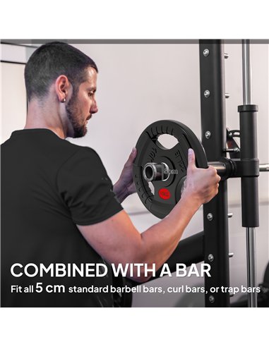 SPORTNOW Olympic Weight Plates, 2"/5cm Weight Disc Pair with Tri-Grips, 2 x 10kg Dumbbell Plates for Weightlifting and Strength 