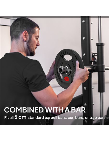SPORTNOW Olympic Weight Plates, 2"/5cm Weight Disc Pair with Tri-Grips, 2 x 10kg Dumbbell Plates for Weightlifting and Strength  - pic 174385 | FastDaddyshop