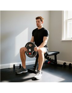 SPORTNOW Olympic Weight Plate, 2"/5cm Weight Disc with Tri-Grips, 20kg Dumbbell Plate for Weightlifting and Strength Training Ho 2