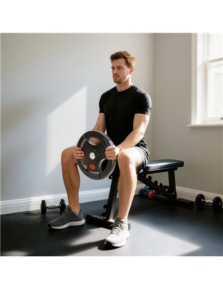 SPORTNOW Olympic Weight Plate, 2"/5cm Weight Disc with Tri-Grips, 20kg Dumbbell Plate for Weightlifting and Strength Training Ho - pic 174391 | FastDaddyshop