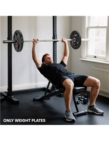 SPORTNOW Olympic Weight Plate, 2"/5cm Weight Disc with Tri-Grips, 20kg Dumbbell Plate for Weightlifting and Strength Training Ho