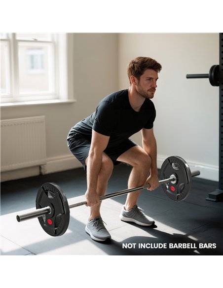 SPORTNOW Olympic Weight Plate, 2"/5cm Weight Disc with Tri-Grips, 20kg Dumbbell Plate for Weightlifting and Strength Training Ho - pic 174398 | FastDaddyshop