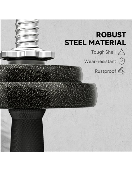 SPORTNOW 2-in-1 Adjustable Dumbbells Set, 20kg Weights Dumbbells Set with Non-Slip Grip for Strength Training, Weight Lifting, B - pic 174404 | FastDaddyshop