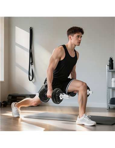 SPORTNOW 2-in-1 Adjustable Dumbbells Set, 20kg Weights Dumbbells Set with Non-Slip Grip for Strength Training, Weight Lifting, B