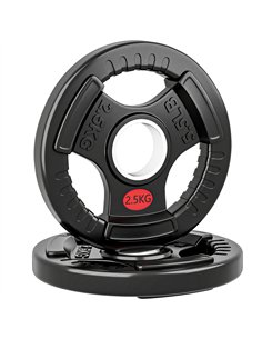 SPORTNOW Olympic Weight Plates, 2"/5cm Weight Disc Pair with Tri-Grips, 2 x 2.5kg Dumbbell Plates for Weightlifting and Strength