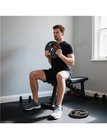SPORTNOW Olympic Weight Plates, 2"/5cm Weight Disc Pair with Tri-Grips, 2 x 15kg Dumbbell Plates for Weightlifting and Strength  - pic 174418 | FastDaddyshop