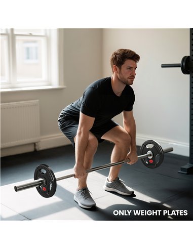 SPORTNOW Olympic Weight Plates, 2"/5cm Weight Disc Pair with Tri-Grips, 2 x 15kg Dumbbell Plates for Weightlifting and Strength 