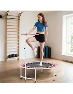 SPORTNOW 40" Fitness Trampoline, Mini Rebounder Trampoline for Adults with 5-Level Adjustable Handle, Indoor Exercise Bungee Reb 2