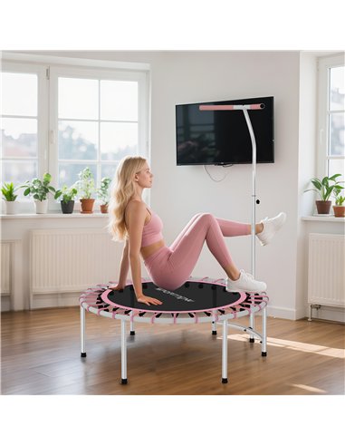 SPORTNOW 40" Fitness Trampoline, Mini Rebounder Trampoline for Adults with 5-Level Adjustable Handle, Indoor Exercise Bungee Reb