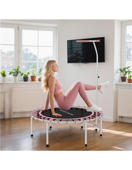 SPORTNOW 40" Fitness Trampoline, Mini Rebounder Trampoline for Adults with 5-Level Adjustable Handle, Indoor Exercise Bungee Reb - pic 174434 | FastDaddyshop