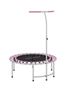 SPORTNOW 40" Fitness Trampoline, Mini Rebounder Trampoline for Adults with 5-Level Adjustable Handle, Indoor Exercise Bungee Reb