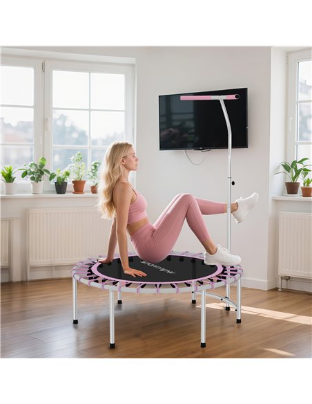 SPORTNOW 40" Fitness Trampoline, Mini Rebounder Trampoline for Adults with 5-Level Adjustable Handle, Indoor Exercise Bungee Reb - pic 174443 | FastDaddyshop