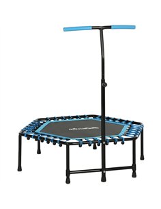 SPORTNOW 45" Rebounder Trampoline for Adults, Quiet Bungee Rebounder with LED Lights and Adjustable Handle, Blue