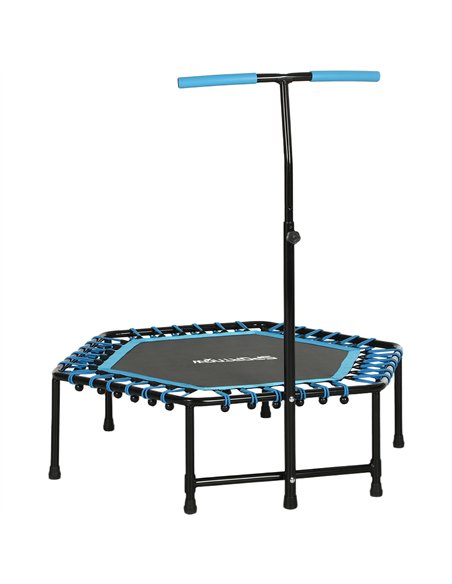 SPORTNOW 45" Rebounder Trampoline for Adults, Quiet Bungee Rebounder with LED Lights and Adjustable Handle, Blue - pic 174462 | FastDaddyshop
