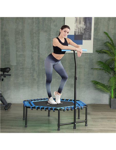 SPORTNOW 45" Rebounder Trampoline for Adults, Quiet Bungee Rebounder with LED Lights and Adjustable Handle, Blue - pic 174463 | FastDaddyshop
