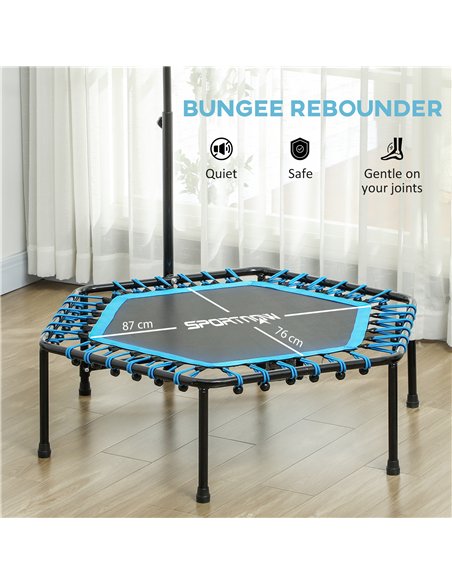 SPORTNOW 45" Rebounder Trampoline for Adults, Quiet Bungee Rebounder with LED Lights and Adjustable Handle, Blue - pic 174467 | FastDaddyshop