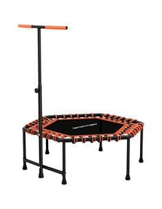 SPORTNOW 45" Rebounder Trampoline for Adults, Quiet Bungee Rebounder with LED Lights and Adjustable Handle, Orange