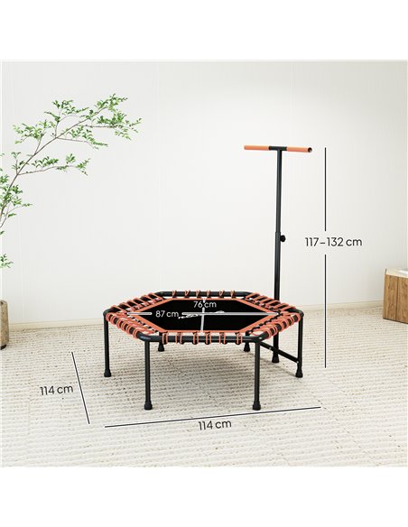 SPORTNOW 45" Rebounder Trampoline for Adults, Quiet Bungee Rebounder with LED Lights and Adjustable Handle, Orange - pic 174473 | FastDaddyshop