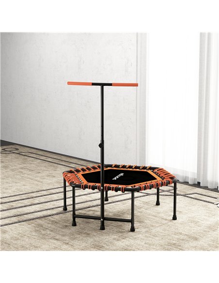 SPORTNOW 45" Rebounder Trampoline for Adults, Quiet Bungee Rebounder with LED Lights and Adjustable Handle, Orange - pic 174478 | FastDaddyshop
