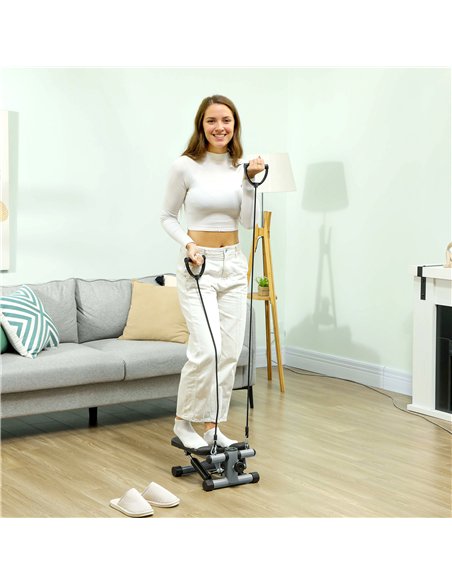 SPORTNOW Mini Stepper, Compact Step Machine Exerciser for Home Workouts, with Resistance Bands, LCD Monitor, Non-Slip Pedals - pic 174490 | FastDaddyshop