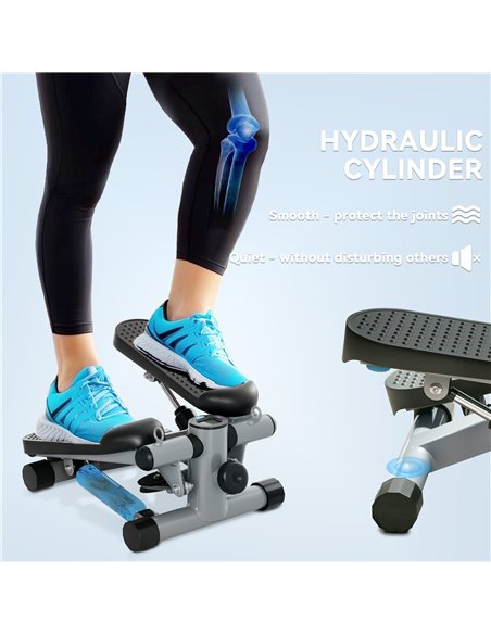 SPORTNOW Mini Stepper, Compact Step Machine Exerciser for Home Workouts, with Resistance Bands, LCD Monitor, Non-Slip Pedals - pic 174495 | FastDaddyshop