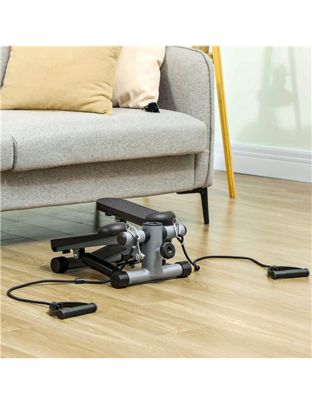 SPORTNOW Mini Stepper, Compact Step Machine Exerciser for Home Workouts, with Resistance Bands, LCD Monitor, Non-Slip Pedals - pic 174497 | FastDaddyshop