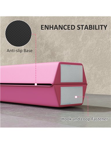SPORTNOW 7.7ft Folding Gymnastics Beam, Floor Balance Beam for Kids with Anti-Slip Base, Gymnastics Equipment for Home, Pink