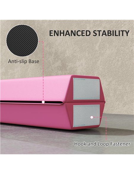 SPORTNOW 7.7ft Folding Gymnastics Beam, Floor Balance Beam for Kids with Anti-Slip Base, Gymnastics Equipment for Home, Pink - pic 174503 | FastDaddyshop