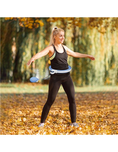 SPORTNOW Smart Weighted Hula Hoop, Massage Hula Ring w/ 16 Detachable Knots, 360° Auto-Rotating Ball, Digital Counter Light Blue - pic 174508 | FastDaddyshop