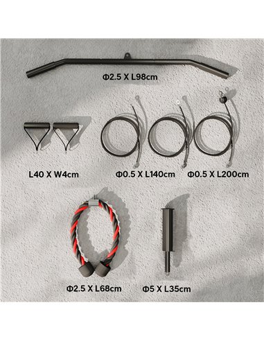 SPORTNOW Weight Pulley System, Cable Pulley System for Home Gym, Cable Machine LAT Pull Down Attachment for Biceps Curl, Tricep,