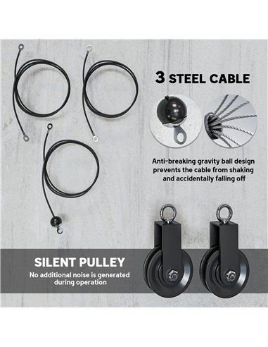 SPORTNOW Weight Pulley System, Cable Pulley System for Home Gym, Cable Machine LAT Pull Down Attachment for Biceps Curl, Tricep,
