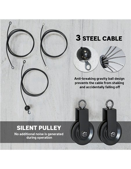 SPORTNOW Weight Pulley System, Cable Pulley System for Home Gym, Cable Machine LAT Pull Down Attachment for Biceps Curl, Tricep, - pic 174521 | FastDaddyshop