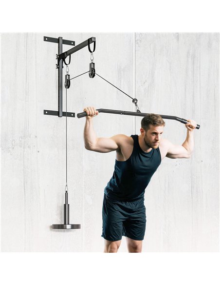 SPORTNOW Weight Pulley System, Cable Pulley System for Home Gym, Cable Machine LAT Pull Down Attachment for Biceps Curl, Tricep, - pic 174523 | FastDaddyshop