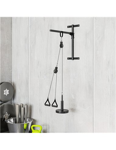 SPORTNOW Weight Pulley System, Cable Pulley System for Home Gym, Cable Machine LAT Pull Down Attachment for Biceps Curl, Tricep,