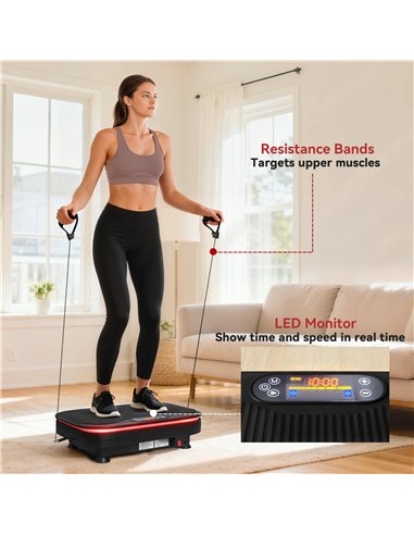 SPORTNOW Vibration Plate Exercise Machine with Cool Lights, 99 Speed Levels