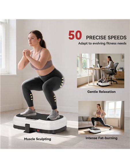 SPORTNOW Vibration Plate, with Adjustable/Removable Handle, Preset Modes, 50 Speeds - pic 174537 | FastDaddyshop