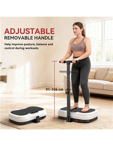 SPORTNOW Vibration Plate, with Adjustable/Removable Handle, Preset Modes, 50 Speeds - pic 174538 | FastDaddyshop