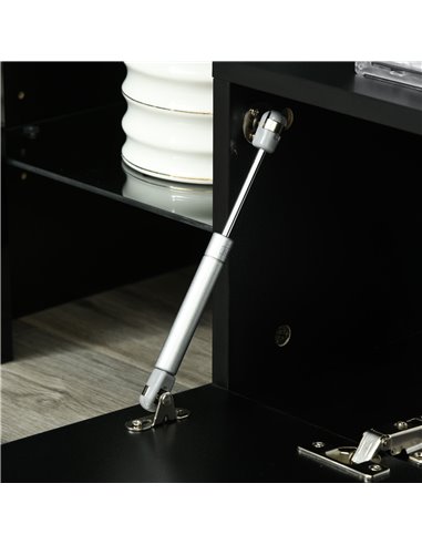 Homcom 1600mm High Gloss Futuristic TV Stand with LED Lights, Black