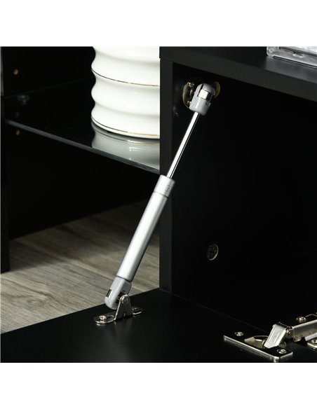 Homcom 1600mm High Gloss Futuristic TV Stand with LED Lights, Black - pic 17454 | FastDaddyshop