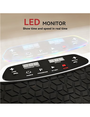 SPORTNOW Vibration Plate, with Adjustable/Removable Handle, Preset Modes, 50 Speeds