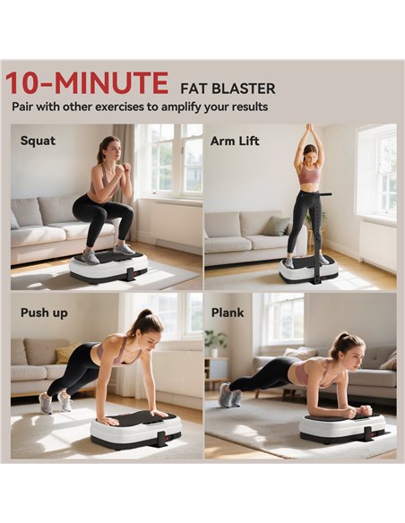 SPORTNOW Vibration Plate, with Adjustable/Removable Handle, Preset Modes, 50 Speeds - pic 174542 | FastDaddyshop
